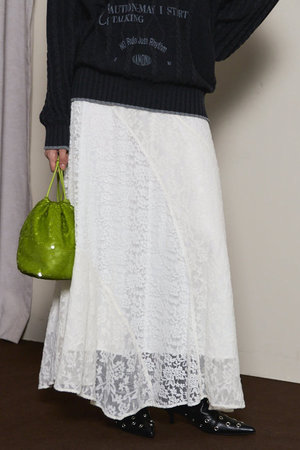 メゾンスペシャル/MAISON SPECIALのRandom Lace Flare Skirt/ランダムレースフレアスカート(110700/110703)