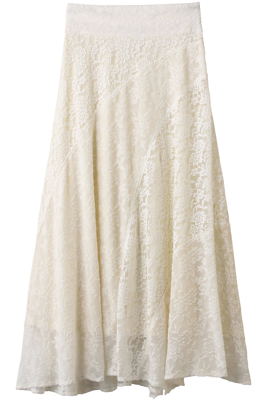 MAISON SPECIAL Random Lace Flare Skirt/ランダムレースフレアスカート (WHT(ホワイト), 36) メゾンスペシャル ELLE SHOP MAISON SPECIAL Random Lace Flare Skirt/ランダムレースフレアスカート (WHT(ホワイト), 36) メゾンスペシャル ELLE SHOP