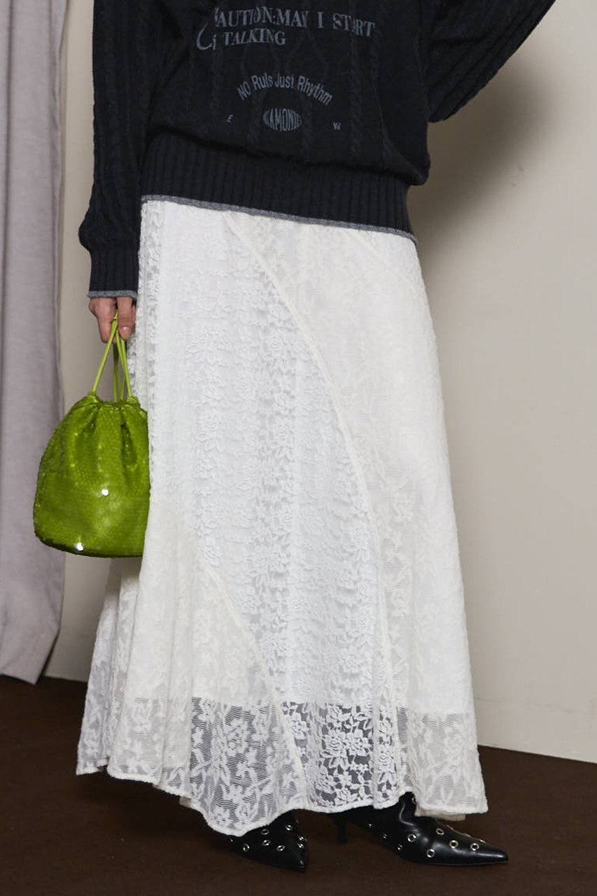 MAISON SPECIAL(メゾンスペシャル)｜Random Lace Flare Skirt/ランダム