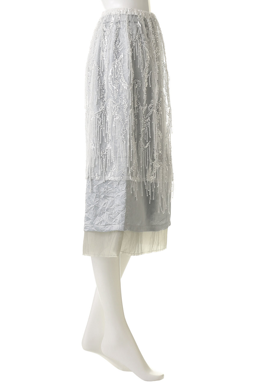 MAISON SPECIAL(メゾンスペシャル)｜Satin Combination Bijou Skirt
