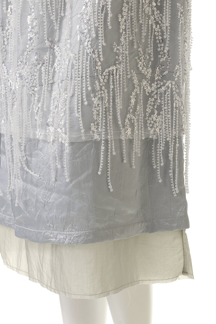 MAISON SPECIAL(メゾンスペシャル)｜Satin Combination Bijou Skirt