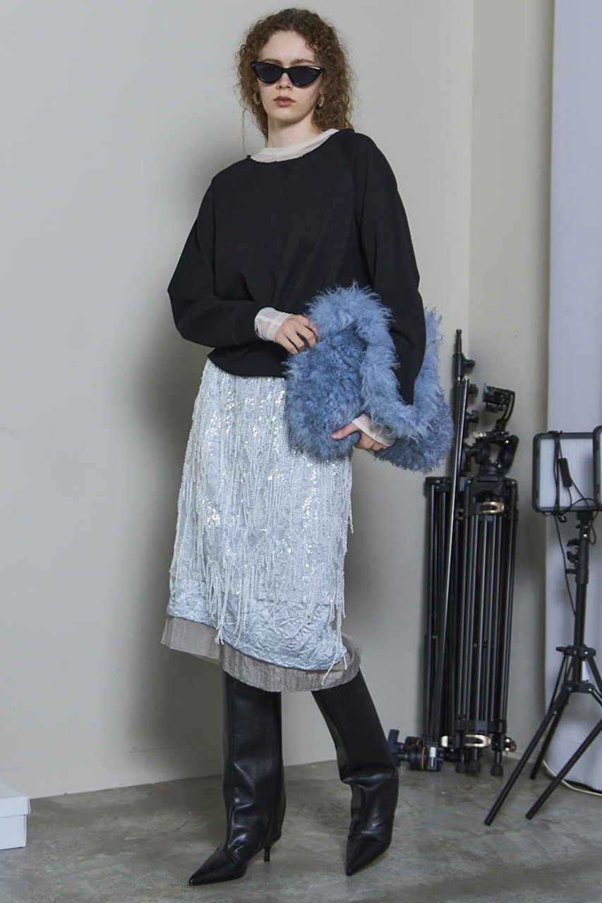 【新品】スナ♡ループモヘアビジューカーデ LAGUNAMOON（ラグナムーン） カーディガン 「WEB限定」ループヤーン
