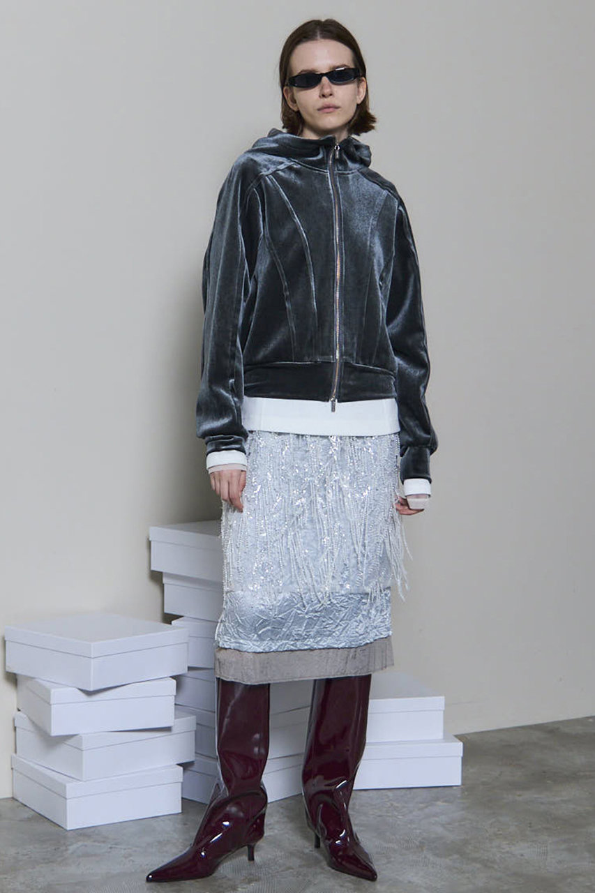 MAISON SPECIAL(メゾンスペシャル)｜Satin Combination Bijou Skirt