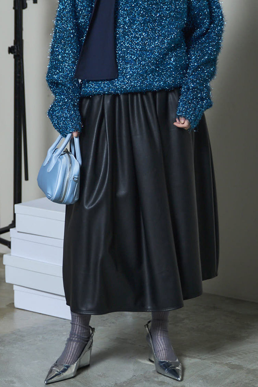 MAISON SPECIAL(メゾンスペシャル)｜Waist Frill faux Leather Mid