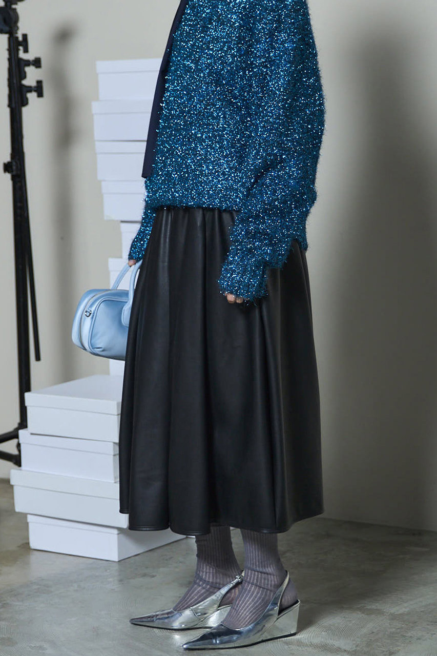 MAISON SPECIAL(メゾンスペシャル)｜Waist Frill faux Leather Mid