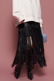 MAISON SPECIAL(メゾンスペシャル)｜faux Leather Fringe Wrap Skirt