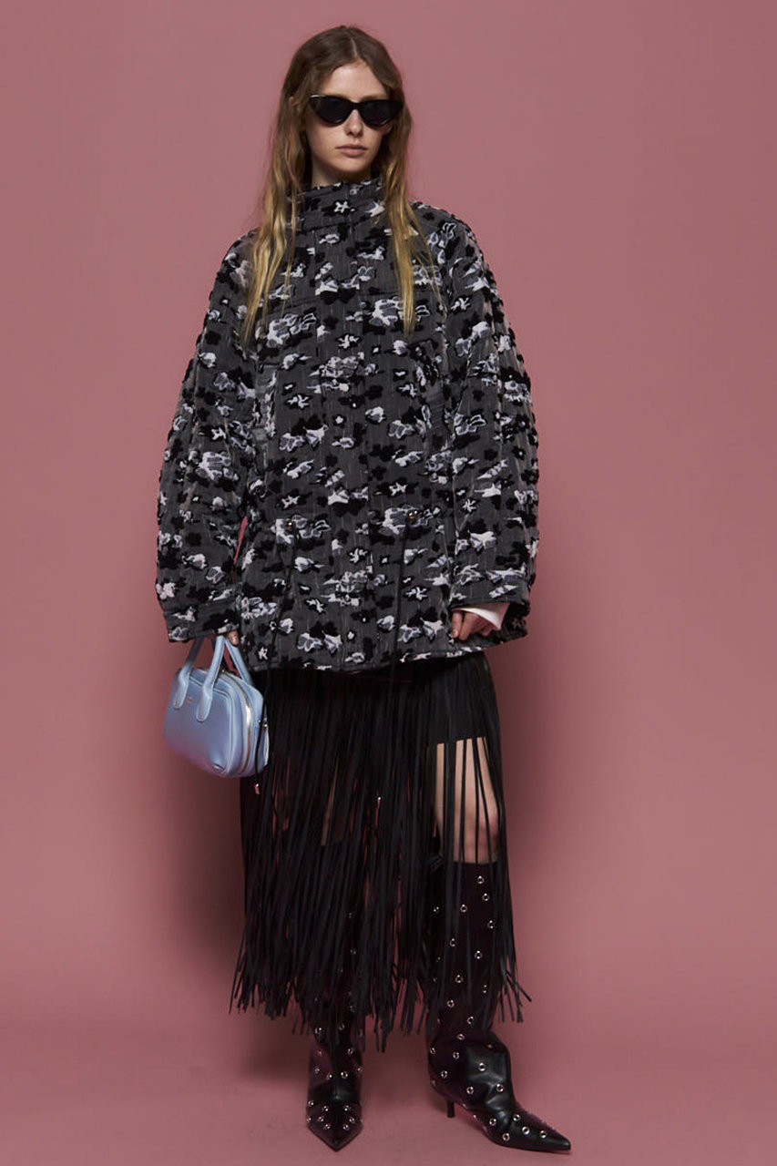 MAISON SPECIAL(メゾンスペシャル)｜faux Leather Fringe Wrap Skirt