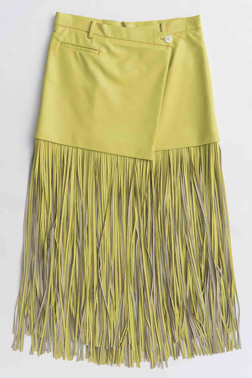 MAISON SPECIAL Vegan Leather Fringe Wrap Skirt/ヴィーガンレザーフリンジラップスカート (LIME(ライム), 38) メゾンスペシャル ELLE SHOP MAISON SPECIAL Vegan Leather Fringe Wrap Skirt/ヴィーガンレザーフリンジラップスカート (LIME(ライム), 38) メゾンスペシャル ELLE SHOP