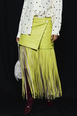 faux Leather Fringe Wrap Skirt/フェイクレザーフリンジラップスカート