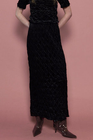 メゾンスペシャル/MAISON SPECIALのVelor Shirring Skirt/ベロアシャーリングスカート(110700/110703)