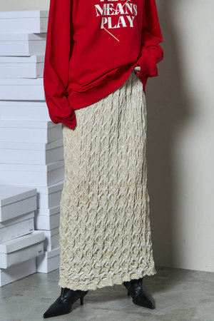 メゾンスペシャル/MAISON SPECIALのVelor Shirring Skirt/ベロアシャーリングスカート(110700/110703)