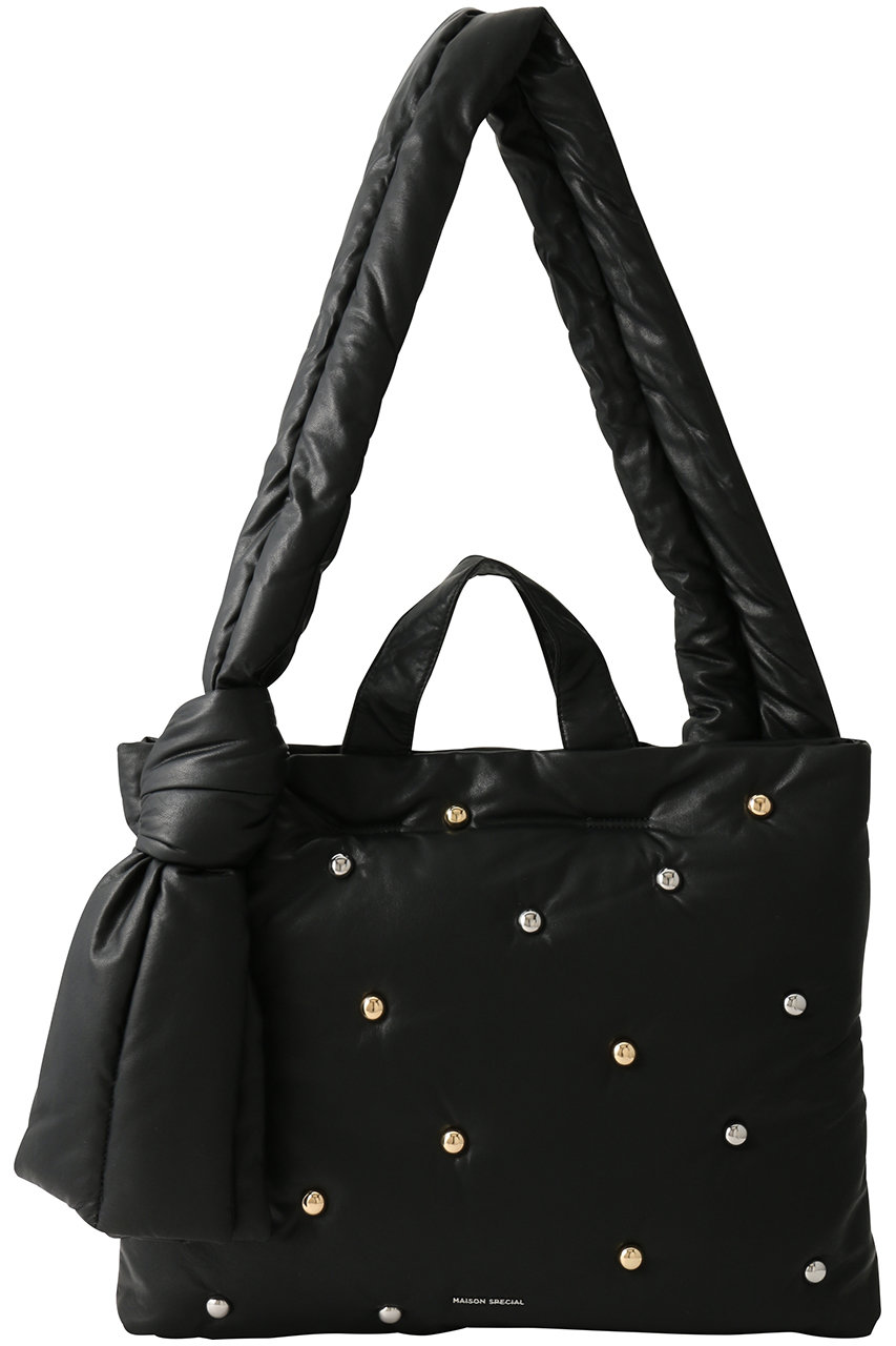 MAISON SPECIAL Studs Double Knot Tote Bag/スタッズダブルノットトートバッグ (BLK(ブラック), FREE) メゾンスペシャル ELLE SHOP MAISON SPECIAL Studs Double Knot Tote Bag/スタッズダブルノットトートバッグ (BLK(ブラック), FREE) メゾンスペシャル ELLE SHOP
