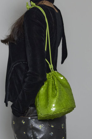 メゾンスペシャル/MAISON SPECIALのMulti Fabric Drawstring Bag/マルチファブリックドローストリングバッグ(120100/120101)