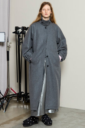 メゾンスペシャル/MAISON SPECIALのClear Melton Balmacaan Coat/クリアメルトンステンカラーコート(110900/110903)