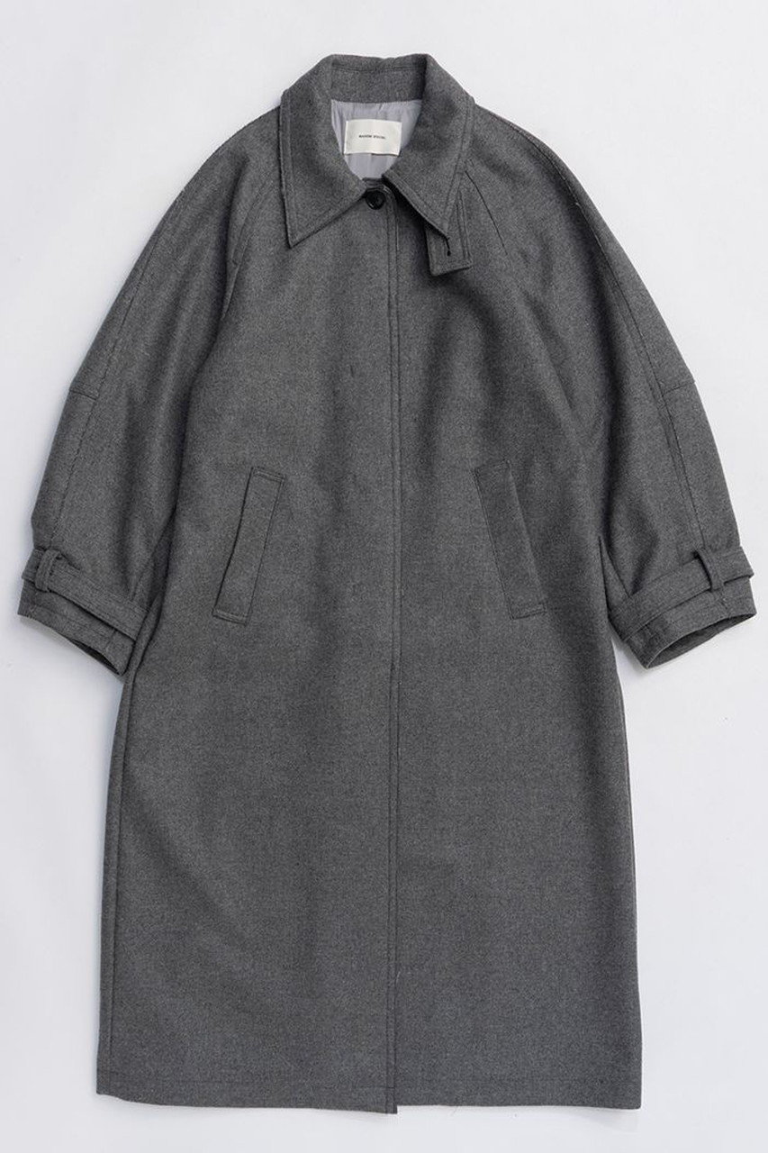 MAISON SPECIAL Clear Melton Balmacaan Coat/クリアメルトンステンカラーコート (GRY(グレー), 36) メゾンスペシャル ELLE SHOP