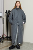 Clear Melton Balmacaan Coat/クリアメルトンステンカラーコート