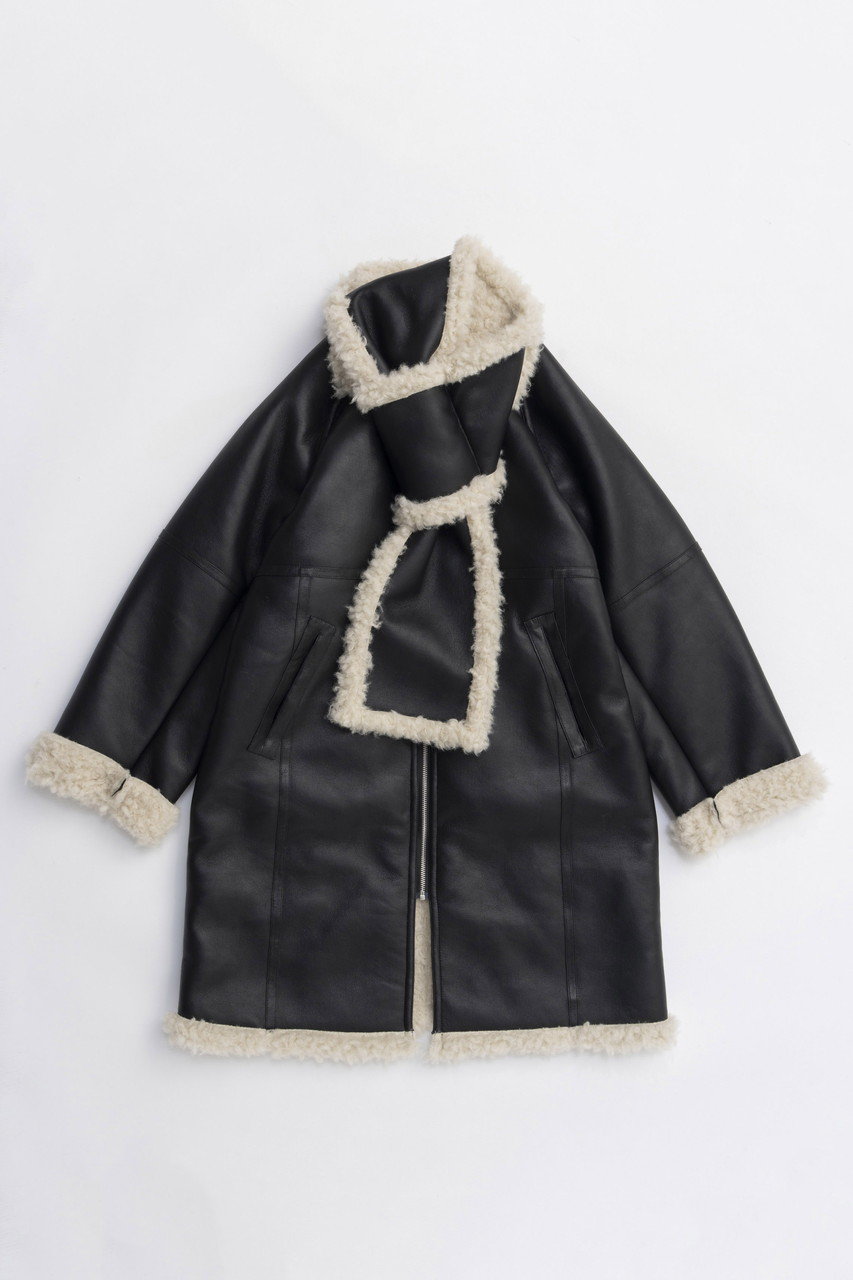 MAISON SPECIAL Reversible Faux Mouton Coat/リバーシブルフェイクムートンコート (BLK(ブラック), FREE) メゾンスペシャル ELLE SHOP MAISON SPECIAL Reversible Faux Mouton Coat/リバーシブルフェイクムートンコート (BLK(ブラック), FREE) メゾンスペシャル ELLE SHOP