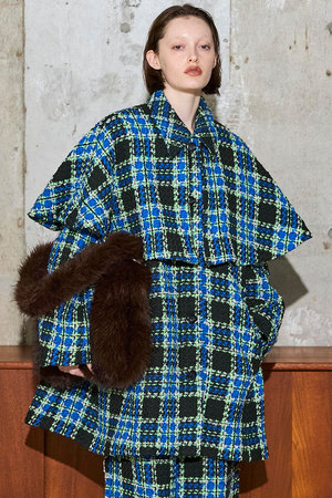 メゾンスペシャル/MAISON SPECIALの【予約販売】Color Check 2Way Cape Coat/カラーチェック2WAYケープコート(110900/110903)