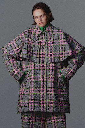 メゾンスペシャル/MAISON SPECIALの【予約販売】Color Check 2Way Cape Coat/カラーチェック2WAYケープコート(110900/110903)