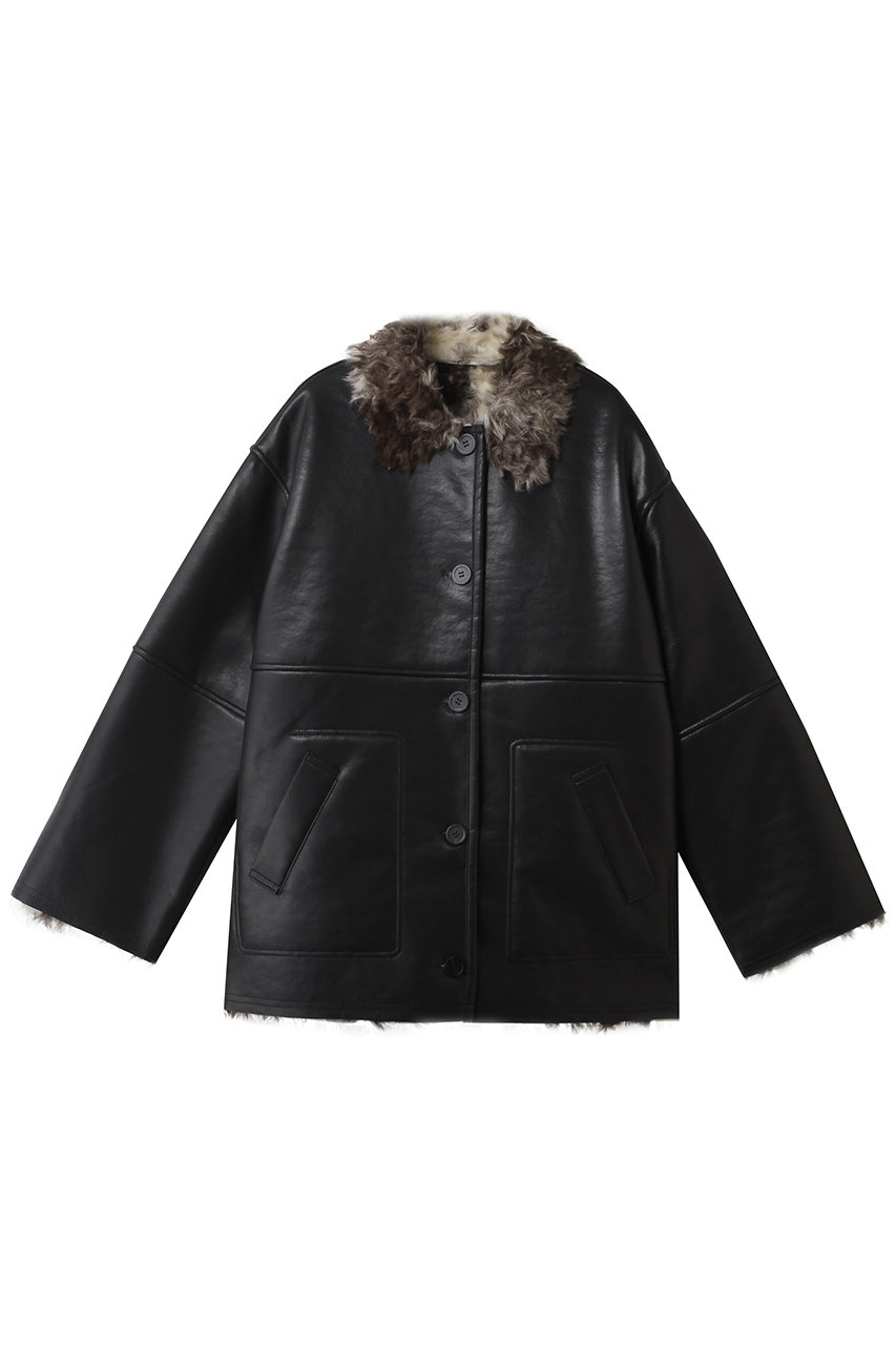 メゾンスペシャル/MAISON SPECIALのReversible Mouton Coat/リバーシブルムートンコート(BLK(ブラック)/21252165305)