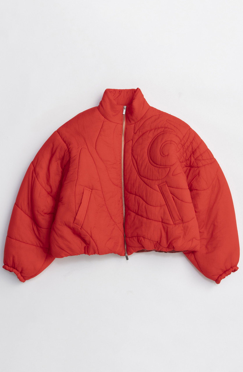 MAISON SPECIAL Rose Quilted Padded Jacket/ローズキルティング中綿ジャケット (RED(レッド), FREE) メゾンスペシャル ELLE SHOP MAISON SPECIAL Rose Quilted Padded Jacket/ローズキルティング中綿ジャケット (RED(レッド), FREE) メゾンスペシャル ELLE SHOP
