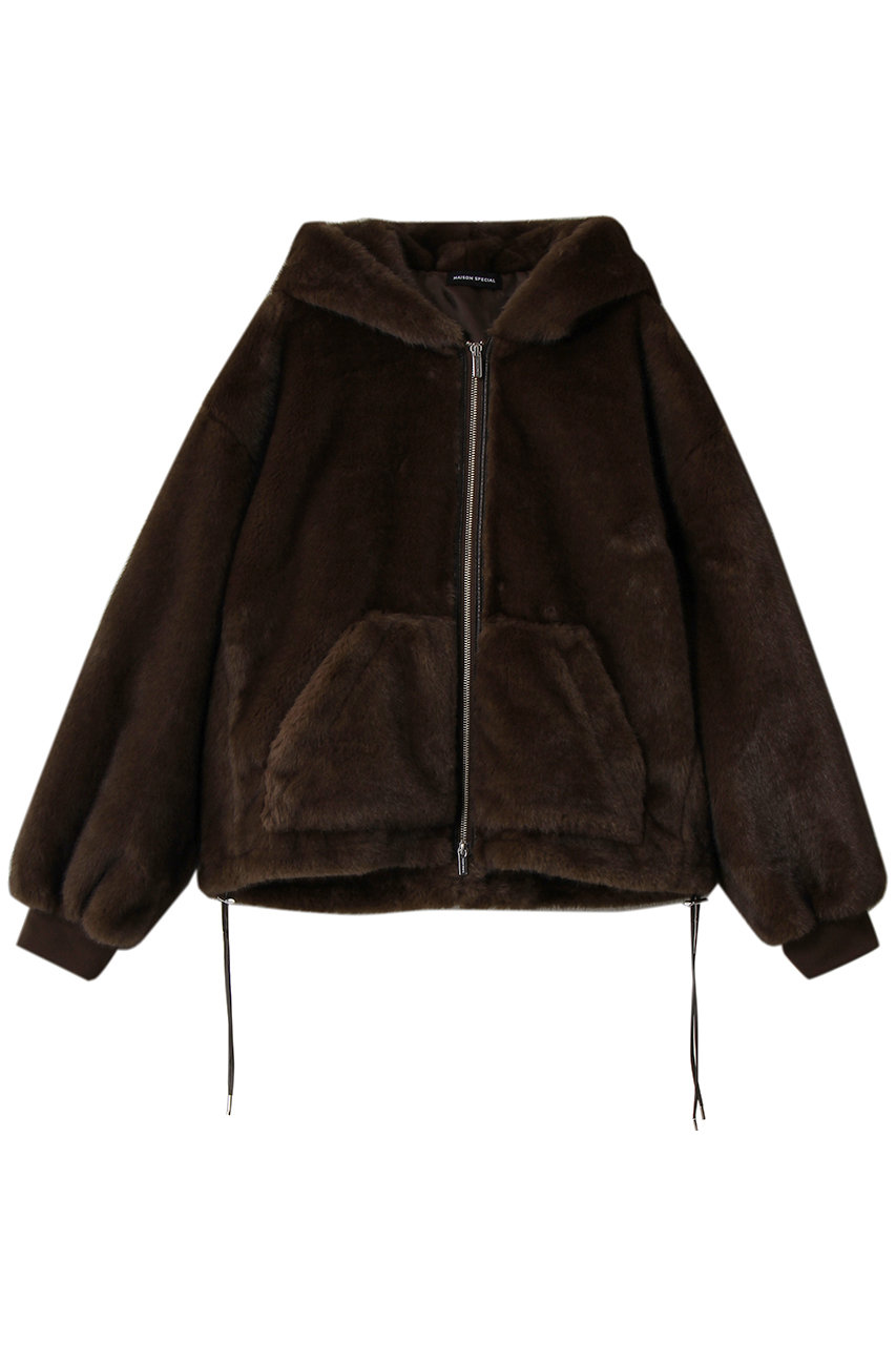 メゾンスペシャル/MAISON SPECIALのFur Hoodie/ファーフーディ(BRN(ブラウン)/21252216005)