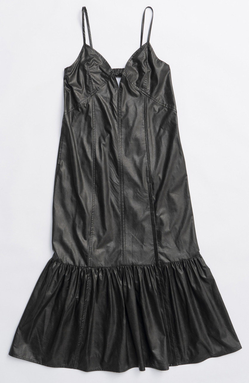 MAISON SPECIAL faux Leather Dress/フェイクレザーワンピース (BLK(ブラック), 38) メゾンスペシャル ELLE SHOP