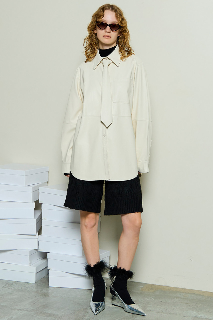 MAISON SPECIAL(メゾンスペシャル)｜synthetic Leather Tie Shirt