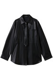 synthetic Leather Tie Shirt/フェイクレザーネクタイシャツ