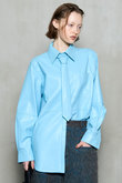 synthetic Leather Tie Shirt/フェイクレザーネクタイシャツ