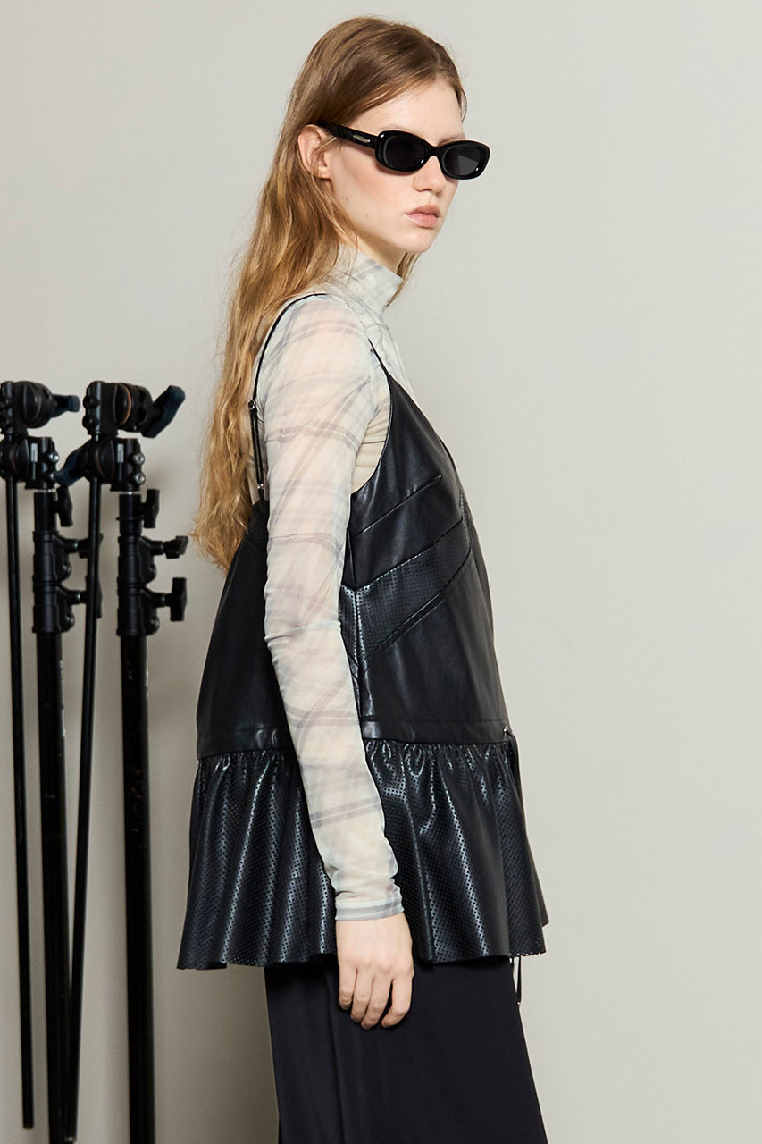 MAISON SPECIAL(メゾンスペシャル)｜synthetic Leather Peplum Tunic