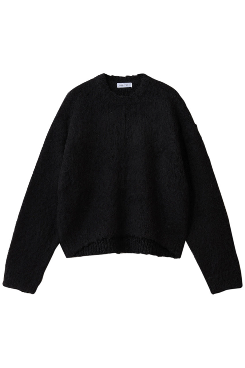 メゾンスペシャル/MAISON SPECIALのSlub Brush Knit Pullover/スラブブラッシュニットプルオーバー(BLK(ブラック)/21252365209)