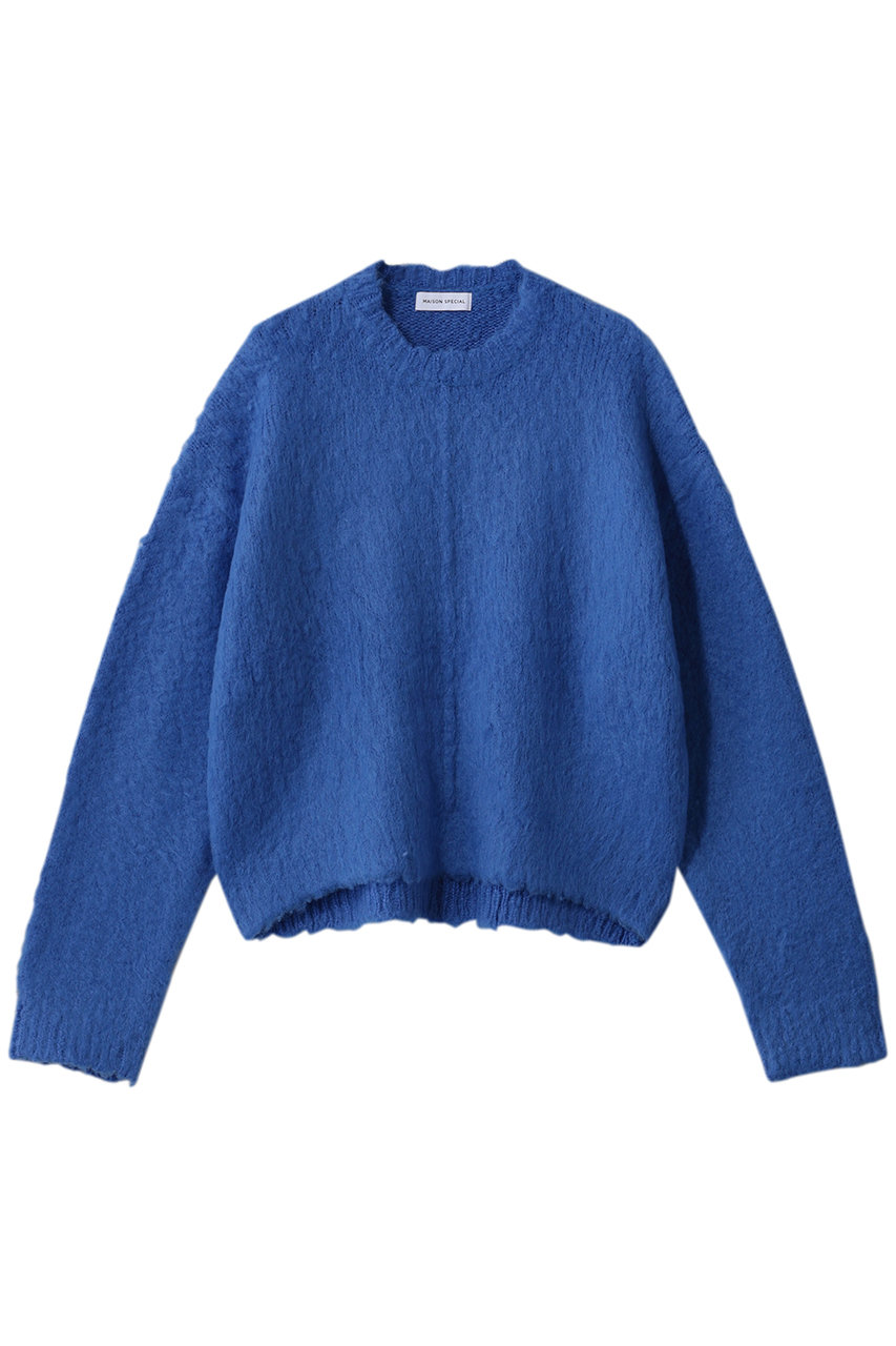 メゾンスペシャル/MAISON SPECIALのSlub Brush Knit Pullover/スラブブラッシュニットプルオーバー(BLU(ブルー)/21252365209)