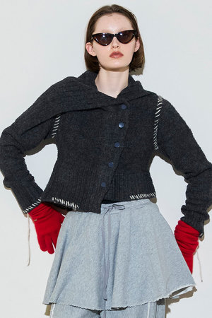 メゾンスペシャル/MAISON SPECIALのAsymmetry Knit Cardigan/アシメニットカーディガン(110300/110303)