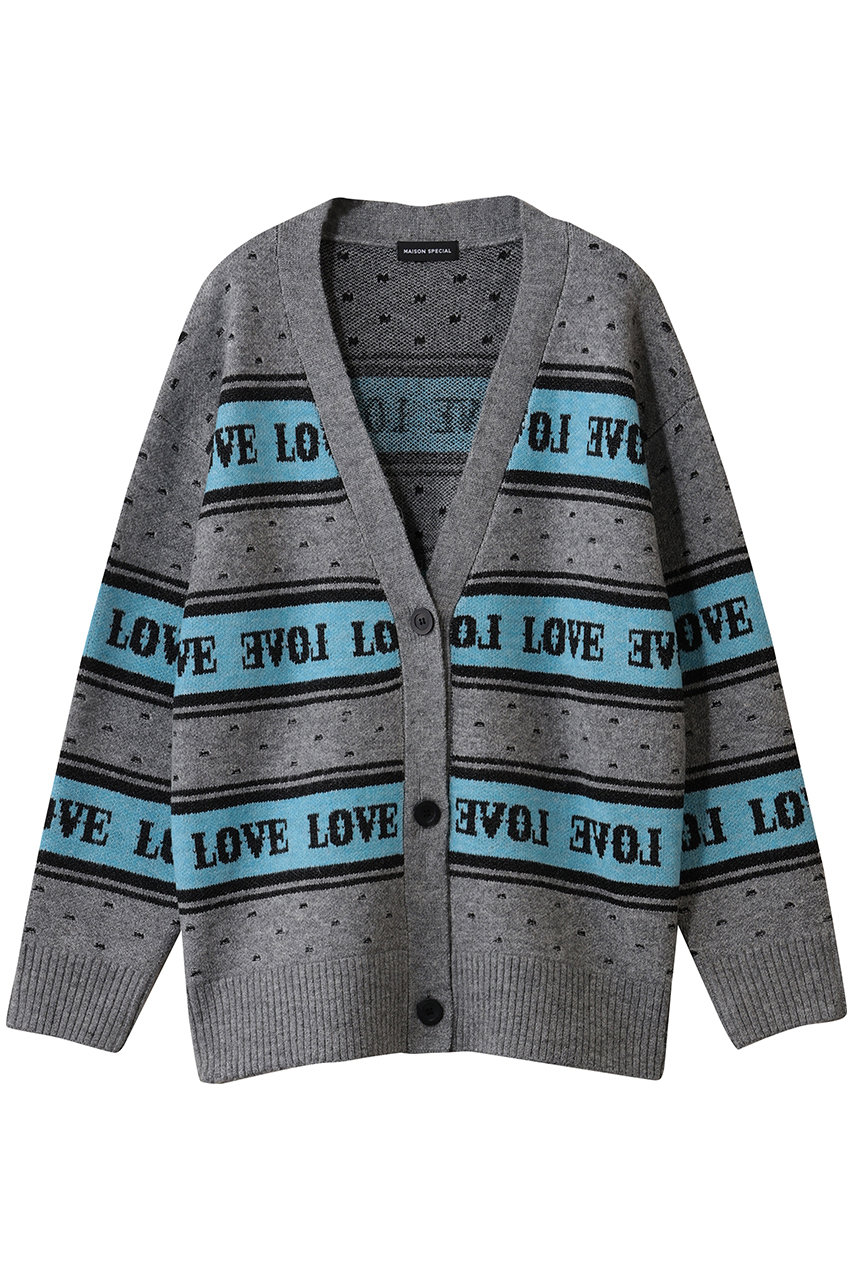 メゾンスペシャル/MAISON SPECIALのLOVE Jacquard Cardigan/LOVEジャガードカーディガン(GRY(グレー)/21252365310)
