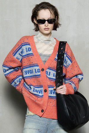 メゾンスペシャル/MAISON SPECIALのLOVE Jacquard Cardigan/LOVEジャガードカーディガン(110300/110303)