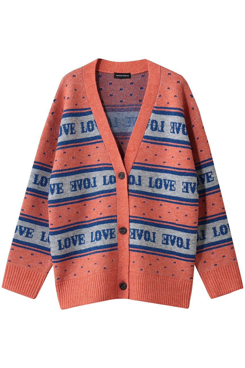 メゾンスペシャル/MAISON SPECIALのLOVE Jacquard Cardigan/LOVEジャガードカーディガン(ORG(オレンジ)/21252365310)