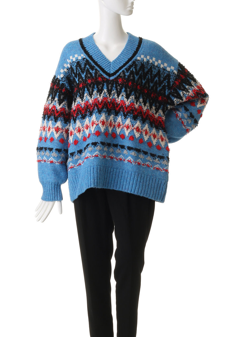 MAISON SPECIAL(メゾンスペシャル)｜Mokemoke Argyle Knit Pullover