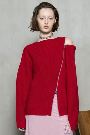 メゾンスペシャル/MAISON SPECIALのLong Zipper Knit Pullover/ロングファスナ－ニット(110300/110301)