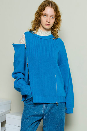 メゾンスペシャル/MAISON SPECIALのLong Zipper Knit Pullover/ロングファスナ－ニット(110300/110301)