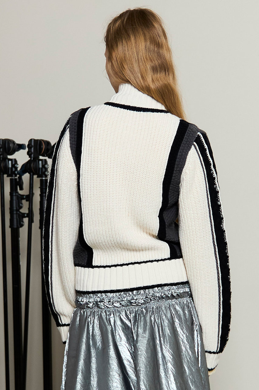 MAISON SPECIAL(メゾンスペシャル)｜Numbering High Neck Zip Knit