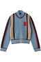 Numbering High Neck Zip Knit Tops/ナンバリングハイネックジップニット メゾンスペシャル/MAISON SPECIAL BLU(ブルー)