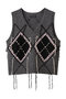 Stitch Argyle Knit Vest/ステッチアーガイルニットベスト メゾンスペシャル/MAISON SPECIAL GRY(グレー)