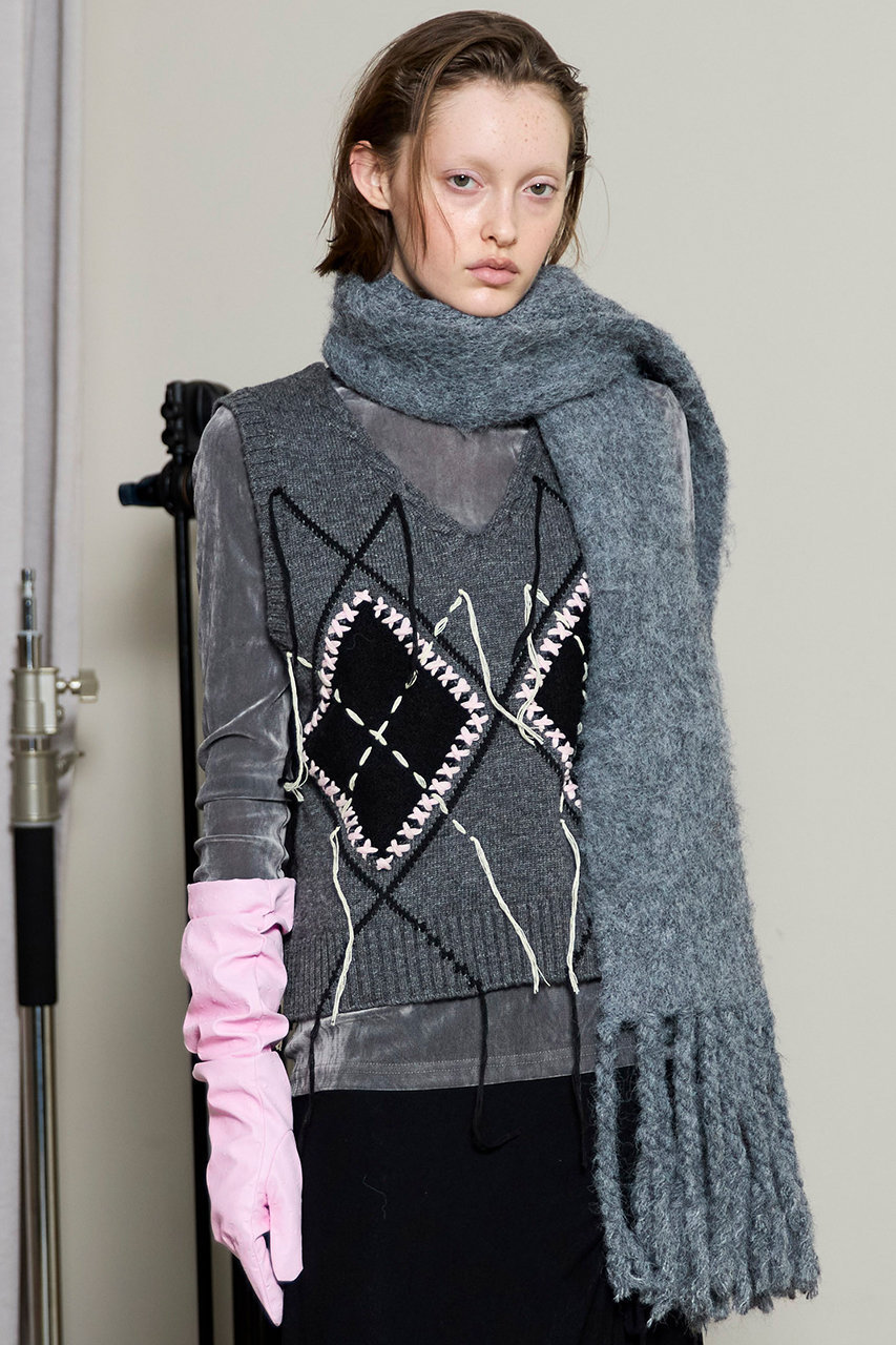 MAISON SPECIALニットベスト MAISON SPECIAL(メゾンスペシャル)｜Stitch Argyle Knit Vest/ステッチ