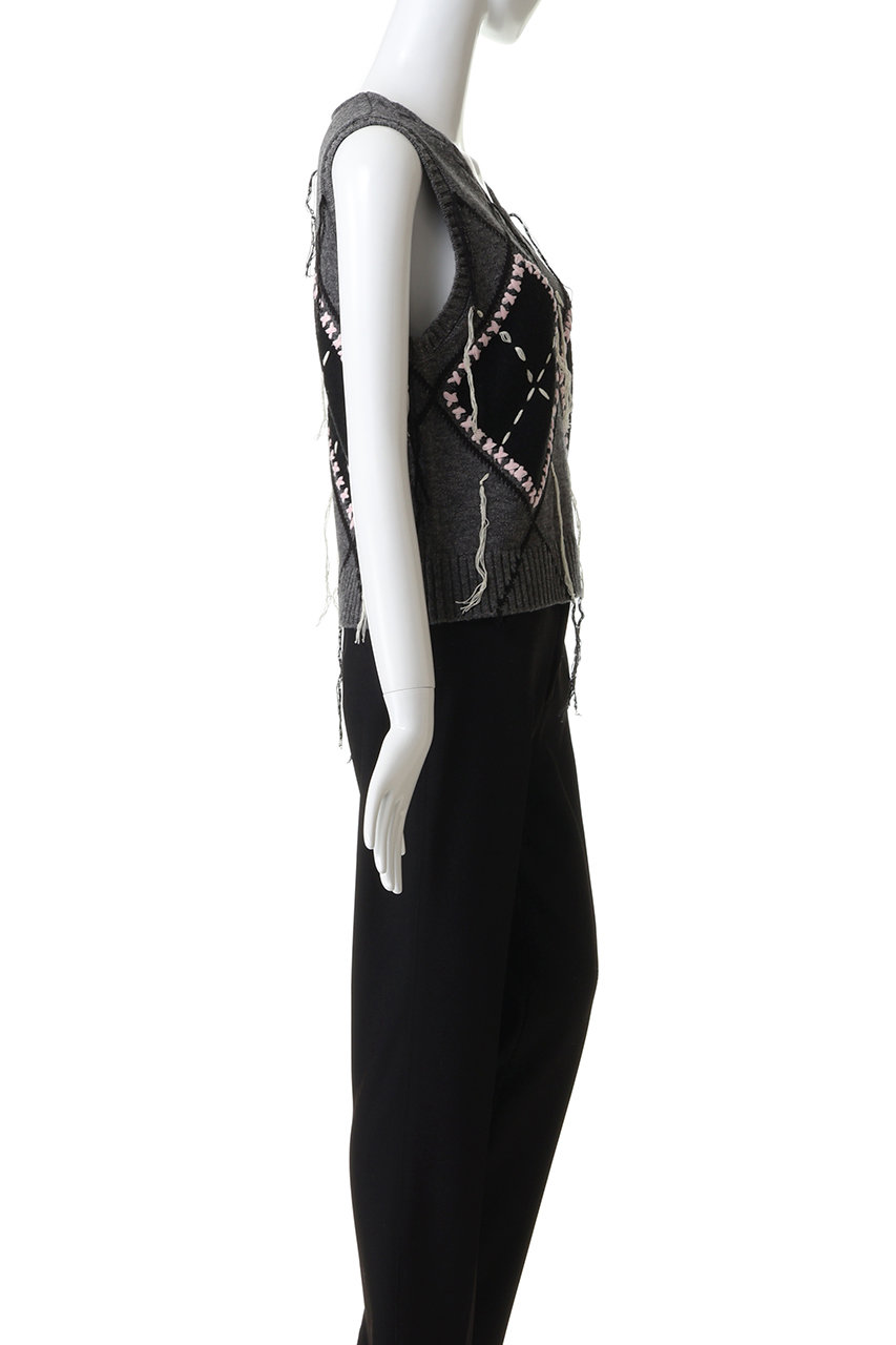 MAISON SPECIAL(メゾンスペシャル)｜Stitch Argyle Knit Vest/ステッチ