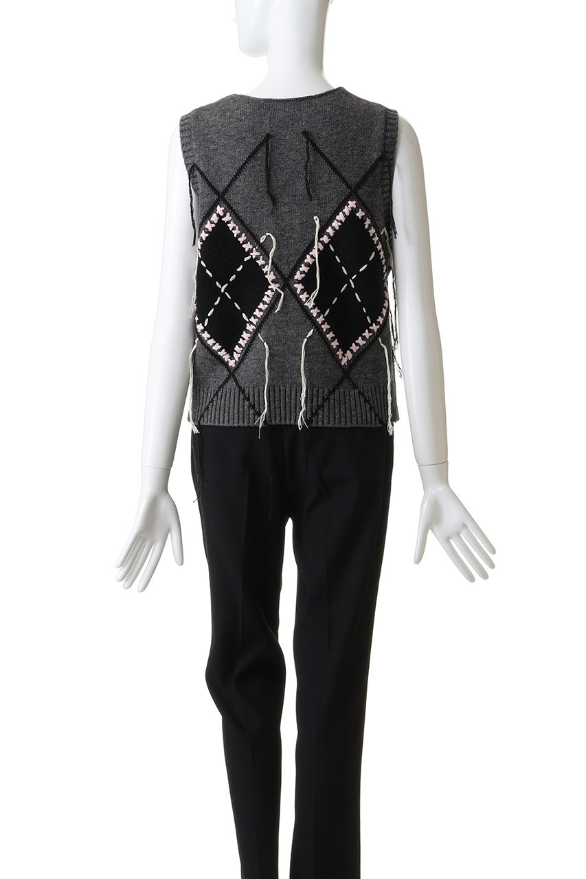 MAISON SPECIAL(メゾンスペシャル)｜Stitch Argyle Knit Vest/ステッチ