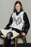 Stitch Argyle Knit Vest/ステッチアーガイルニットベスト