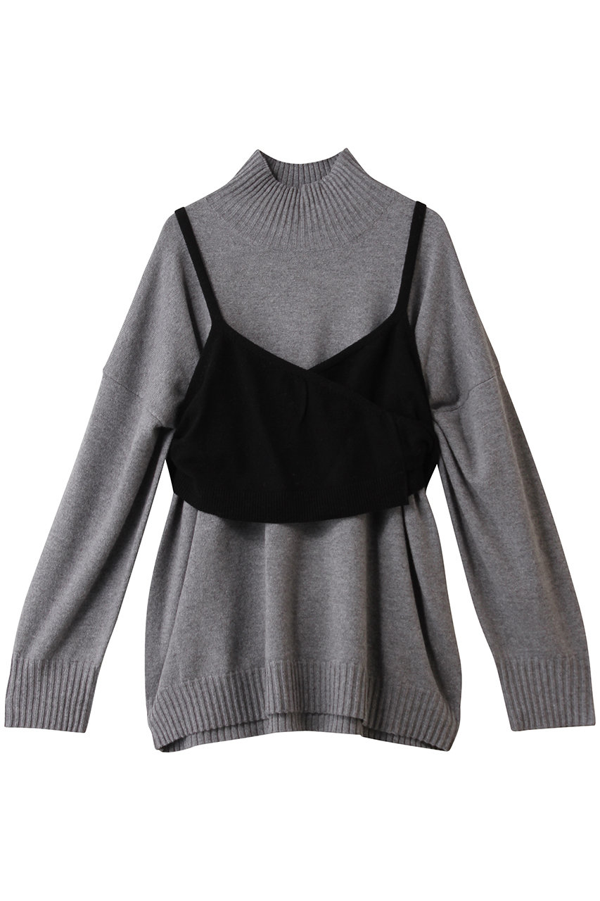 メゾンスペシャル/MAISON SPECIALのBustier Knit Set Turtleneck Tops/ビスチェニットセットタートルネックトップス(GRY(グレー)/21252365807)