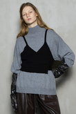 Bustier Knit Set Turtleneck Tops/ビスチェニットセットタートルネックトップス