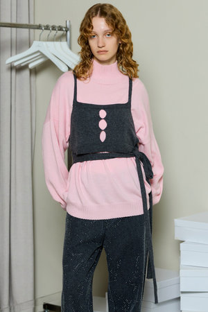 メゾンスペシャル/MAISON SPECIALのBustier Knit Set Turtleneck Tops/ビスチェニットセットタートルネックトップス(110300/110301)